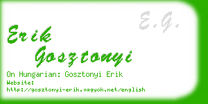 erik gosztonyi business card